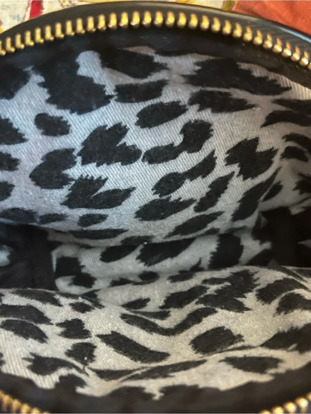 Betsey Johnson Brown Leopard Patent Cosmetic Bag